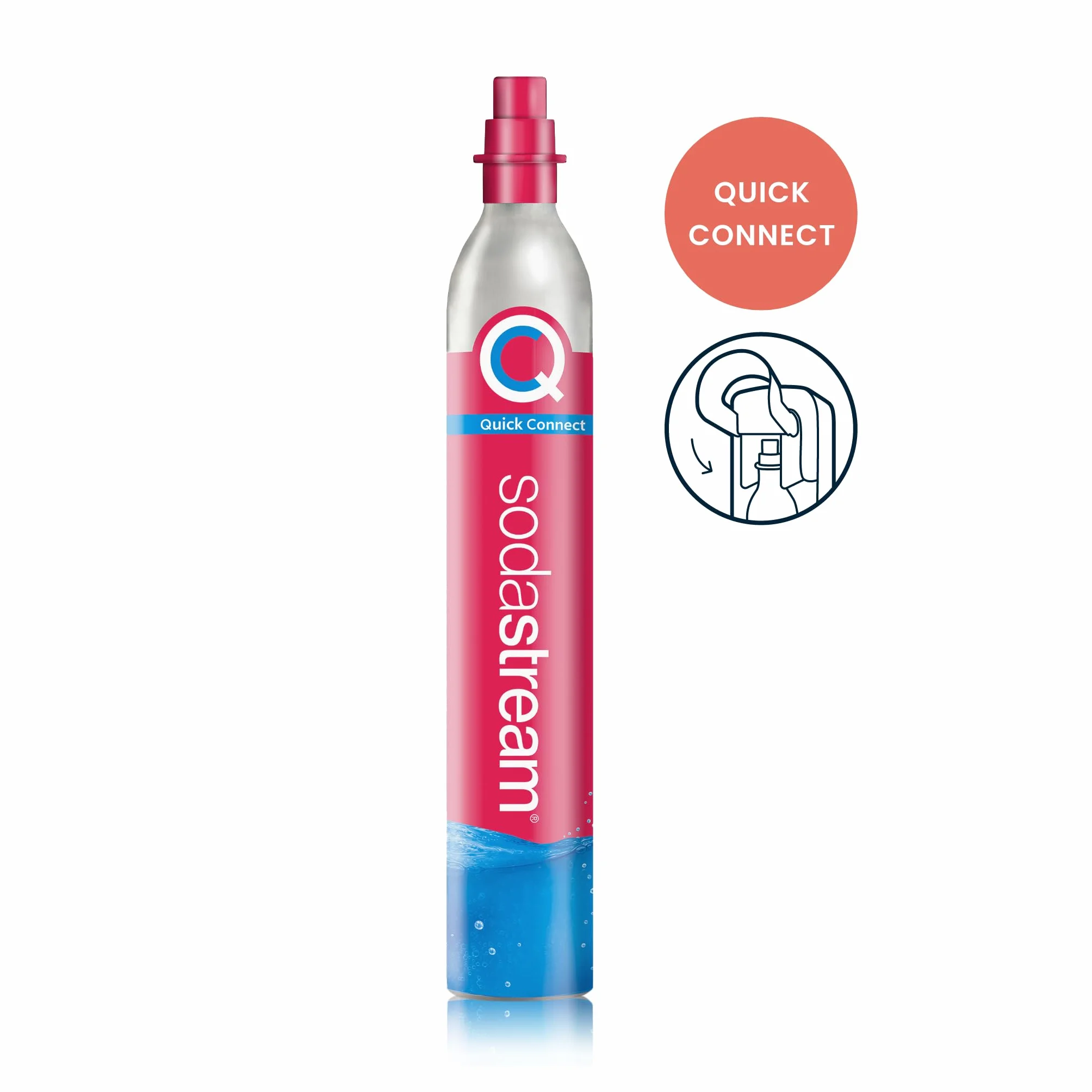 SodaStream Cylinder z Gazem Co2, 60l CQC, Różowy, 3011084