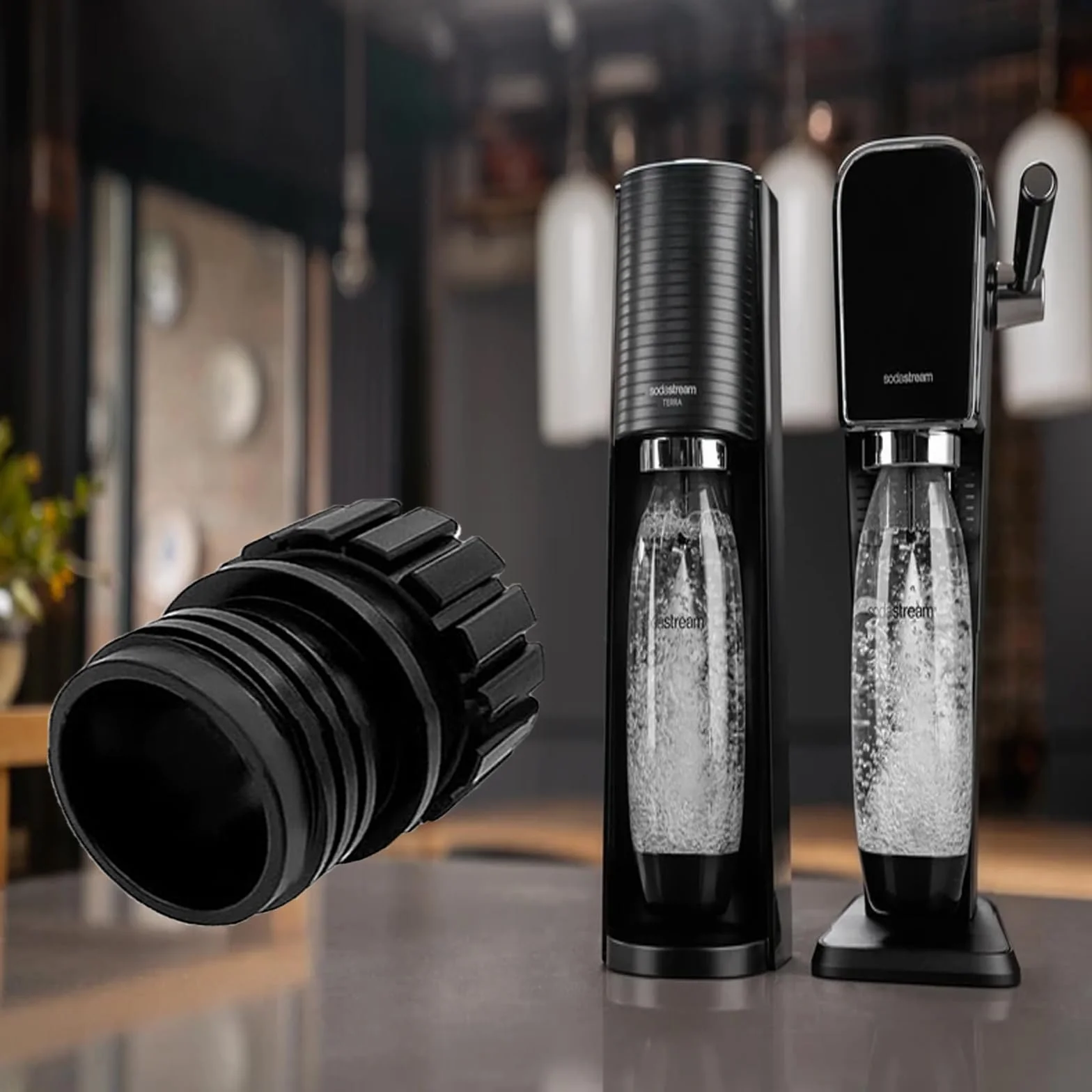 Adapter, szybkozłączka kryształowa, szklany adapter, adapter do butelek z napojami gazowanymi do wody terra 0,7 l i szybkozłączką
