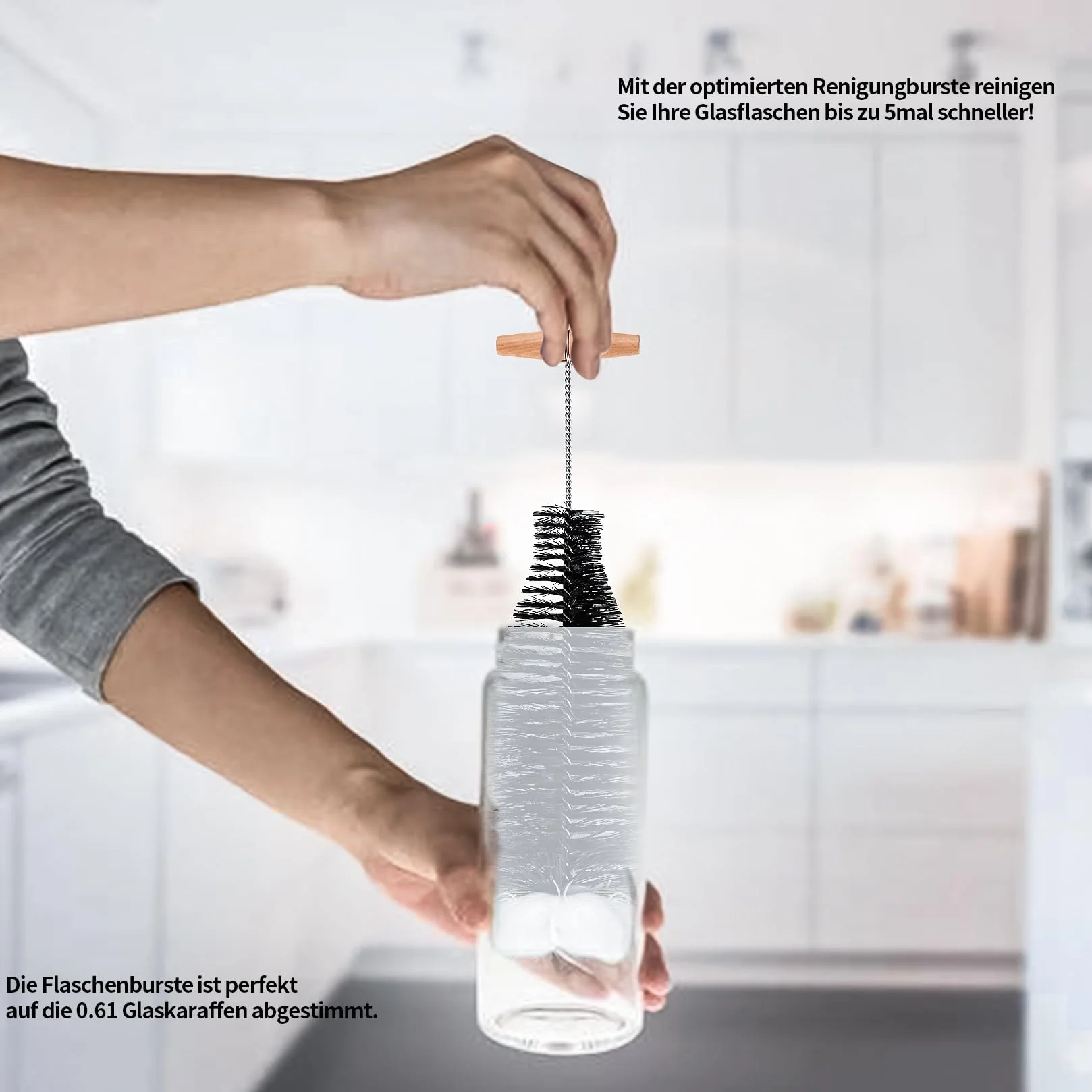 czyszczeć szczotka do czyszczenia butelek, kompatybilna z Sodastream, szklanych karafek i butelek z napojami