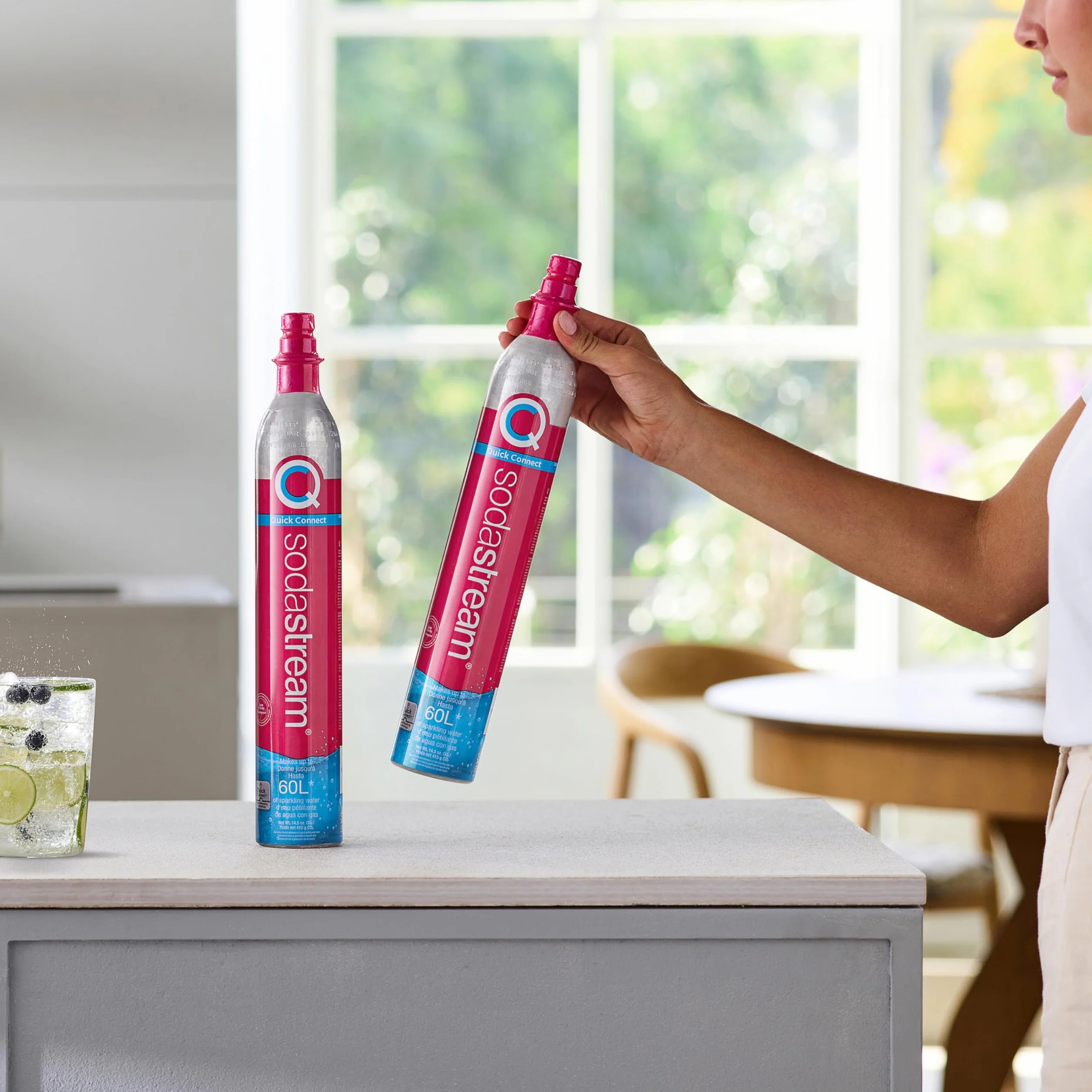 SodaStream Cylinder z Gazem Co2, 60l CQC, Różowy, 3011084