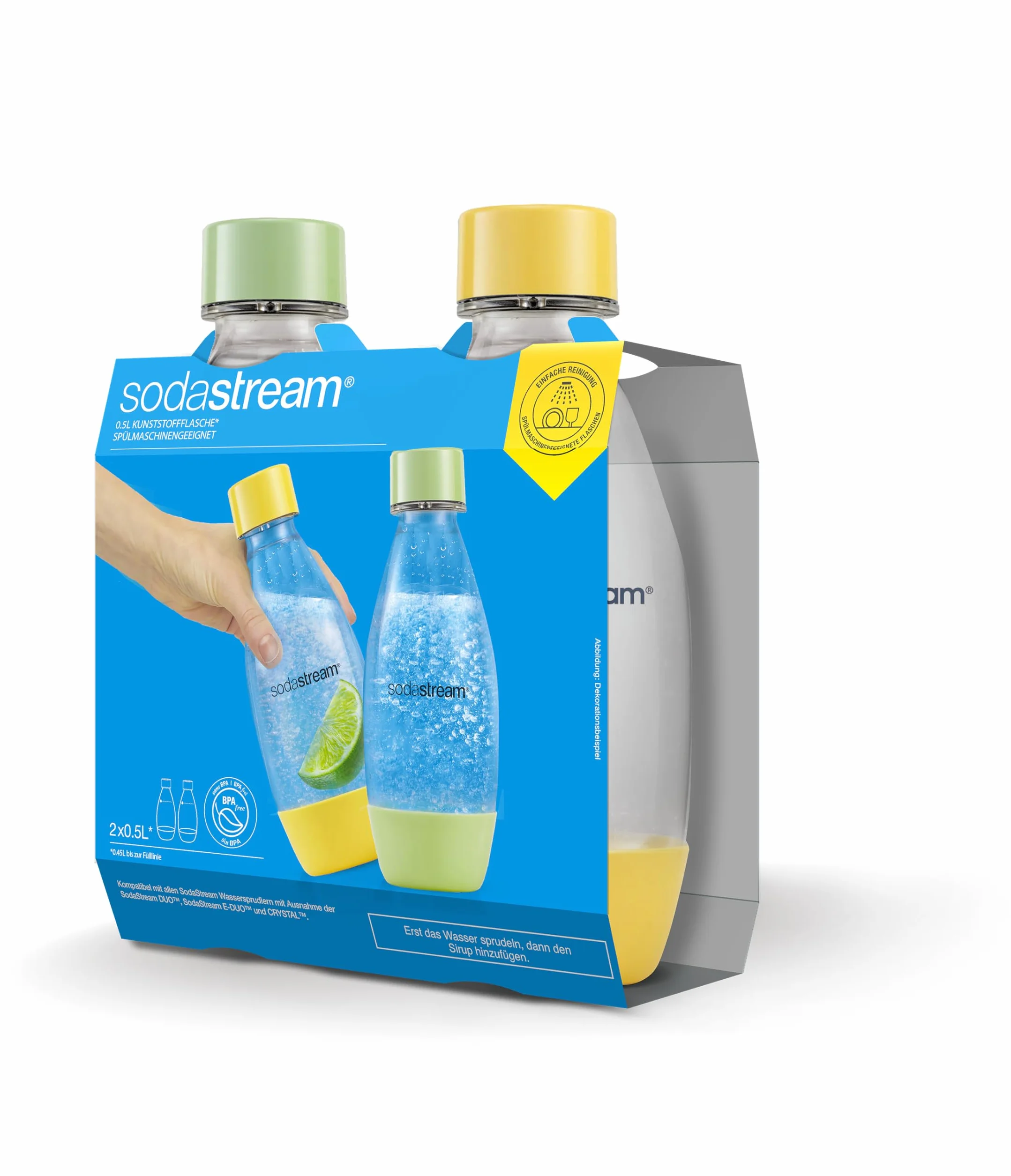 Sodastream Duopack Fuse Butelka, Metal, Przezroczysty, 2 * 500 ml